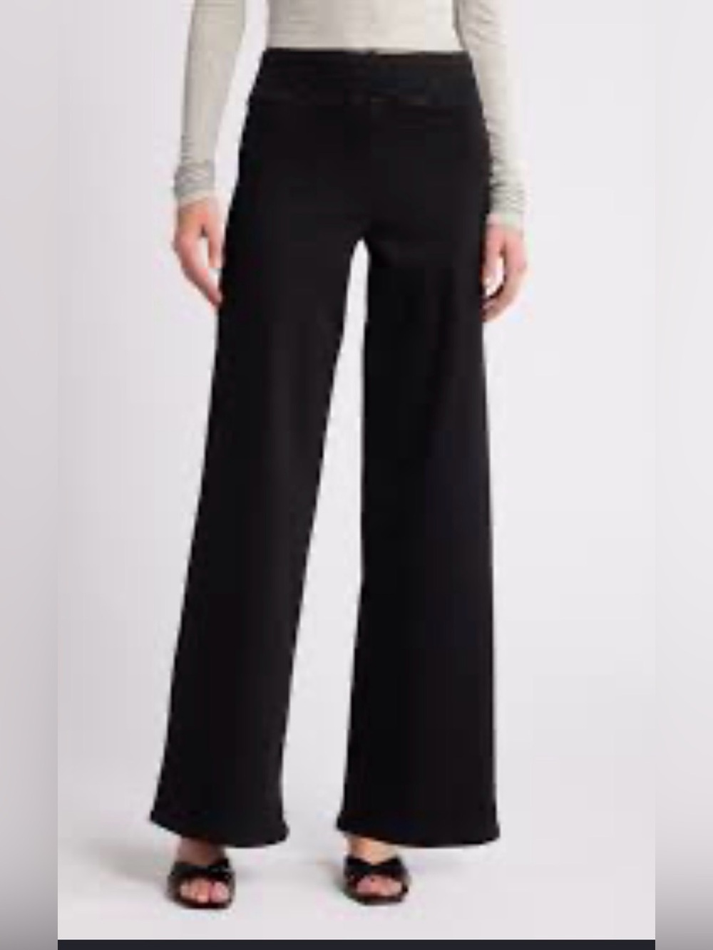 FRAME Jet Set Slim Palazzo Pull-On Jeans Black size 1